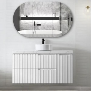 Noosa Wave Board Matte White Wall Hung Vanity 1200 Cabinet Only