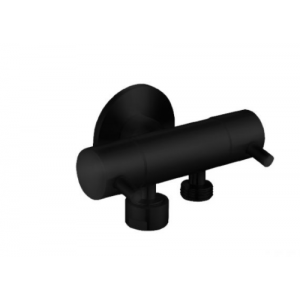 T115DBK Round Matte Black Dual Control Mini Cistern Cock