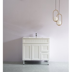 Acacia Matte White Free Standing Vanity 900 Cabinet Only