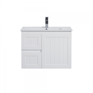 Acacia Matte White Wall Hung Vanity 750 Cabinet Only