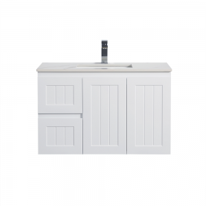 Acacia Matte White Wall Hung Vanity 900 Cabinet Only