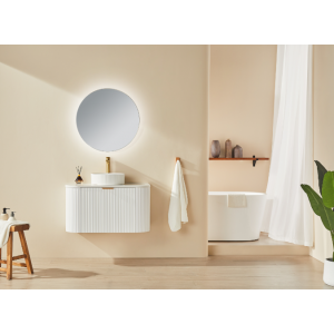 Aval Matte White Wall Hung Vanity 750 Cabinet Only