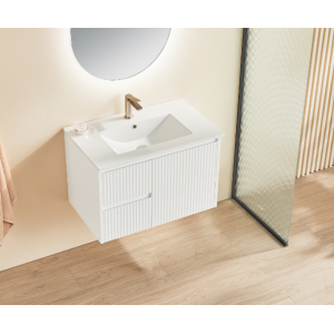 Brindabella Matte White Wall Hung Vanity 750 Cabinet Only