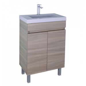 Evie White Oak Ensuite Free Standing Vanity 600 Cabinet Only