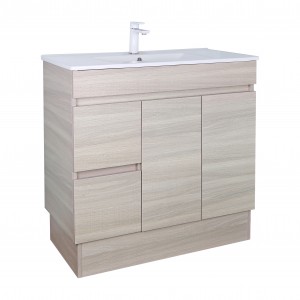 Evie White Oak Ensuite Free Standing Vanity 900 Cabinet Only