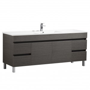 Evie Dark Brown Free Standing Vanity 1500 Cabinet Only