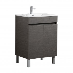 Evie Dark Brown Free Standing Vanity 600 Cabinet Only