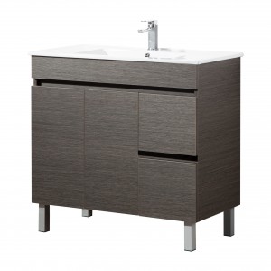 Evie Dark Brown Free Standing Vanity 900 Cabinet Only