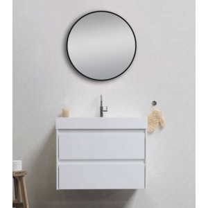 Black Framed Round Mirror 900*900