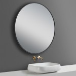 Black Framed Round Mirror 600*600