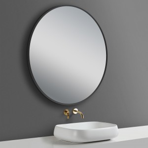 Black Framed Round Mirror 600*600