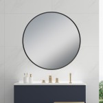 Black Framed Round Mirror 750*750