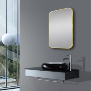 Brushed Gold Framed Rectangle Mirror 600*750