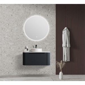 Rome Matte Black Fluted Wall-hung Vanity 900mm Cabinet Only